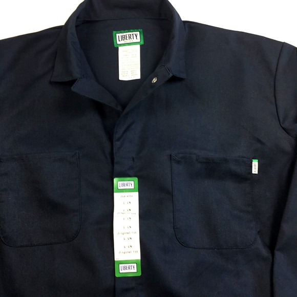 NWT Liberty Coveralls Men's Size Large Tall LT Navy Blue YV21NV Snap & Zip Front - Picture 3 of 10